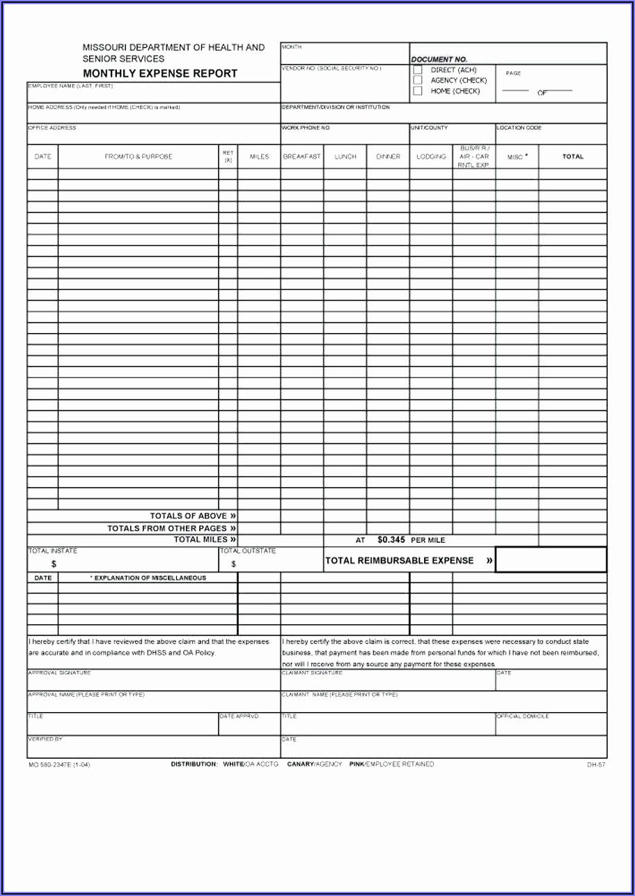 Small Business Expense Report Template Excel