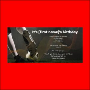 Soccer Invitation Template Free