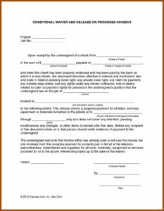 Standard Lien Waiver Form Free