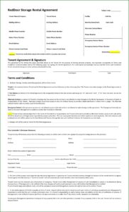 Storage Rental Agreement Template