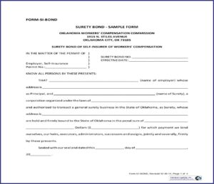 Surety Bond Form