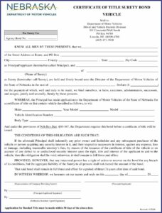 Surety Bond Form Texas