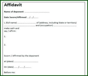 Sworn Statement Template South Africa
