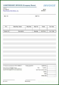 Tax Invoice Template For Word