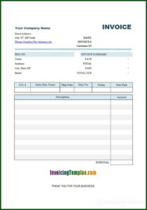 Template For Invoice Microsoft Word