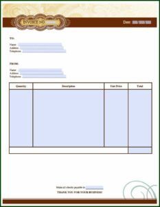 Template Invoice Word Document