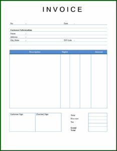 Template Invoice Word Gratis