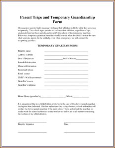 Temporary Guardianship Form Utah