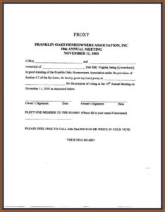 Texas Hoa Proxy Voting Form