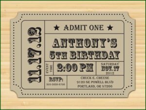Ticket Stub Invitation Template Free