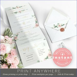 Tri Fold Wedding Invitation Template