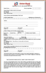 Union Bank Corporate Credit Card Application Form