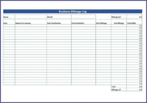 Vehicle Mileage Log Template