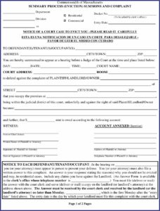 Washington State Eviction Summons Form