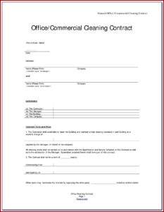 Window Cleaning Contract Template