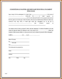Wisconsin Lien Waiver Form Free