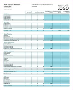 Year To Date Profit And Loss Statement And Balance Sheet Template