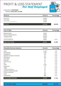 Ytd Profit And Loss Statement Template Free