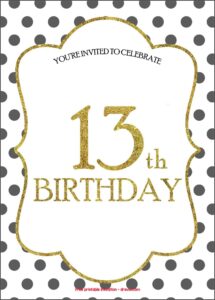 13th Birthday Invitation Templates Free