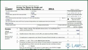 2016 Tax Return Form 1040ez