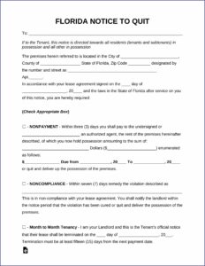 3 Day Eviction Notice Form Pdf Florida