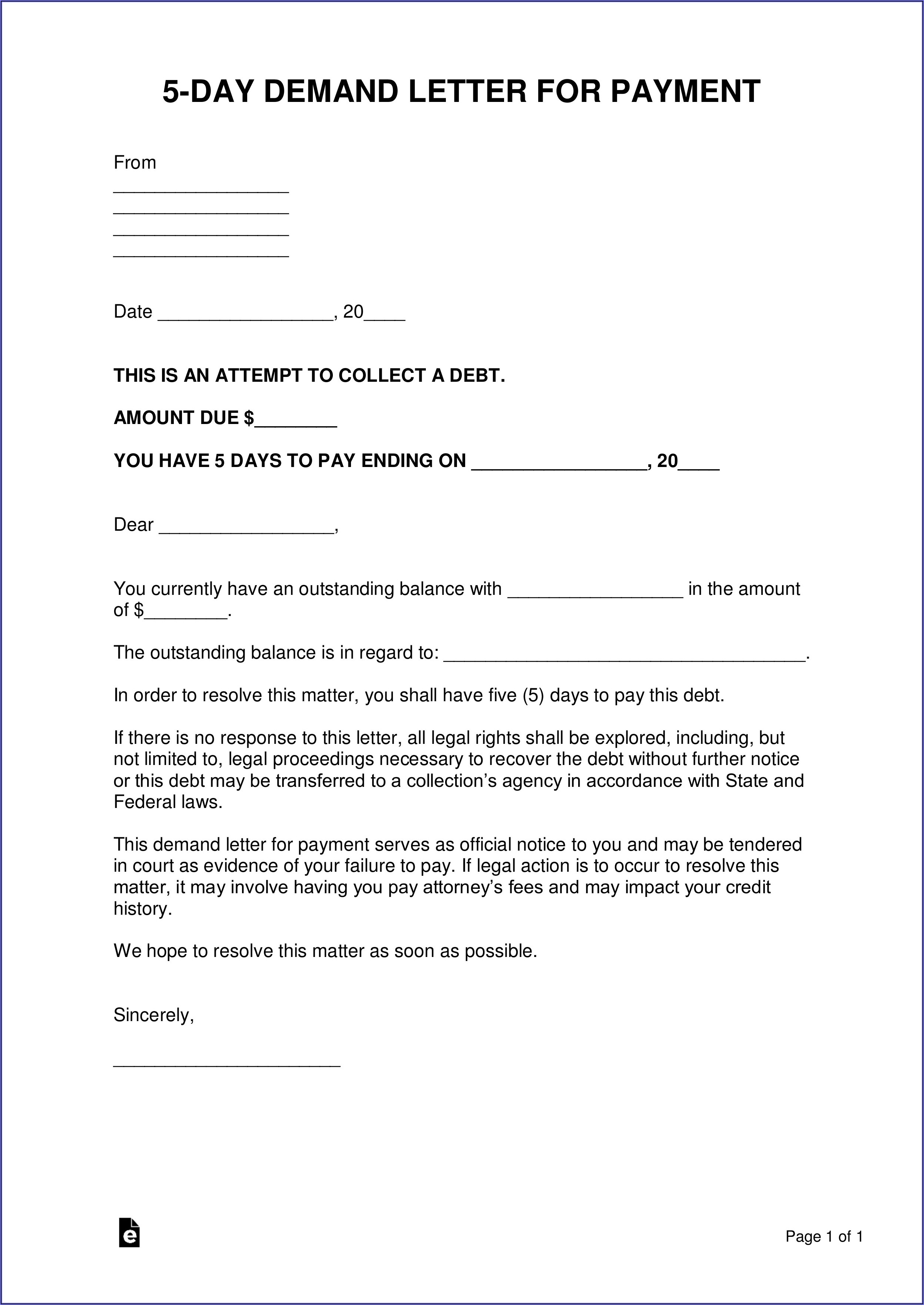 5 Day Eviction Notice Form