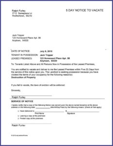 5 Day Notice To Vacate California Form