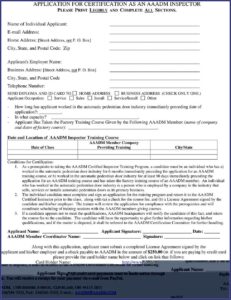 Aaadm Inspection Forms