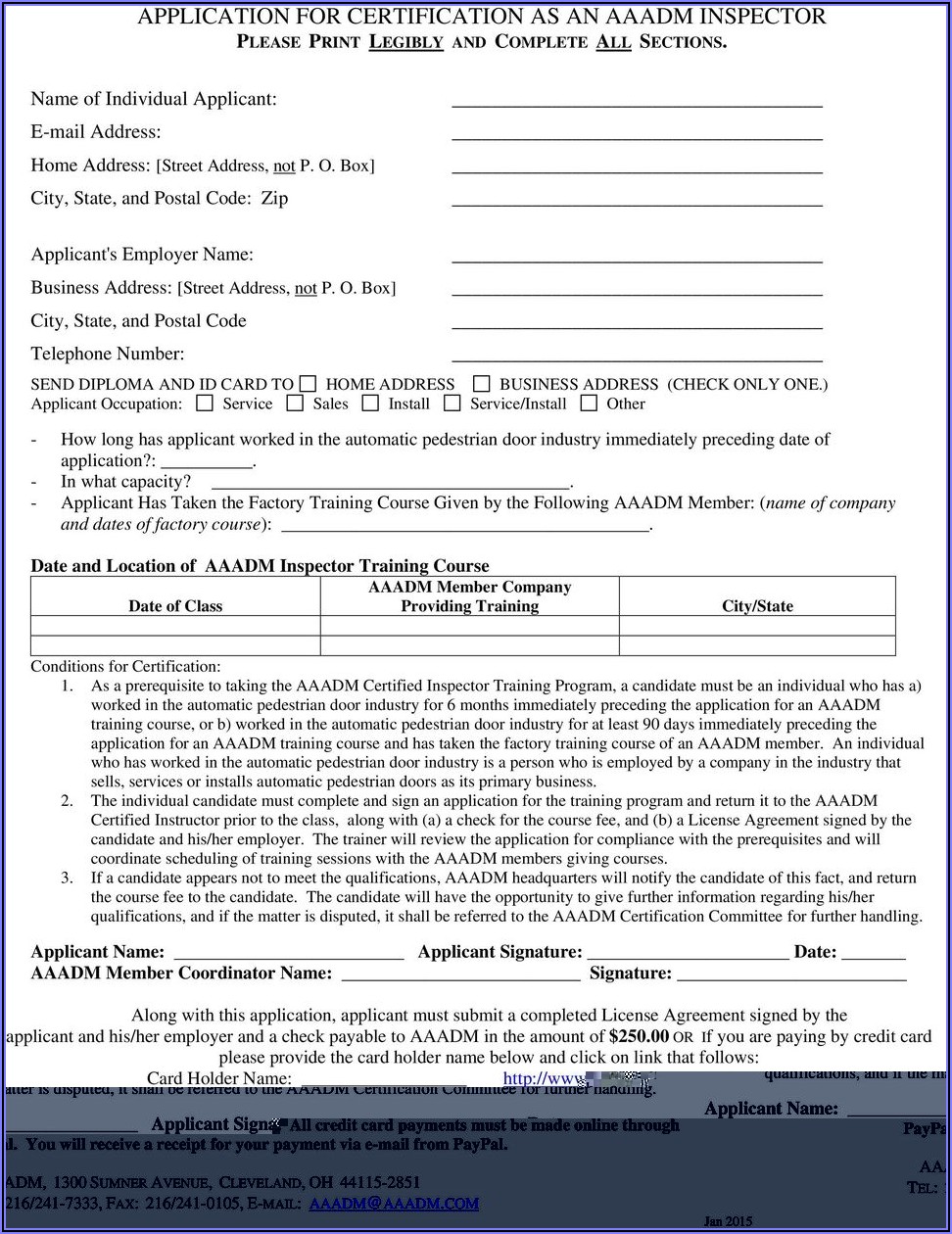 Aaadm Inspection Forms