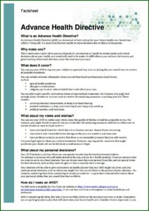 Advance Health Directive Forms Qld