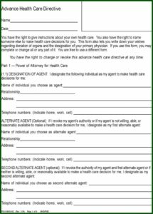 Advance Healthcare Directive Forms California