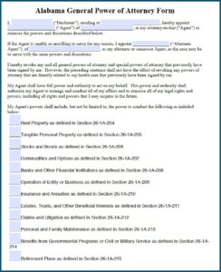 Alabama Health Care Power Of Attorney Template