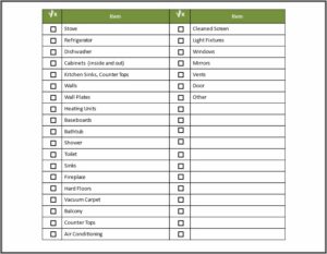 Apartment Rental Checklist Template