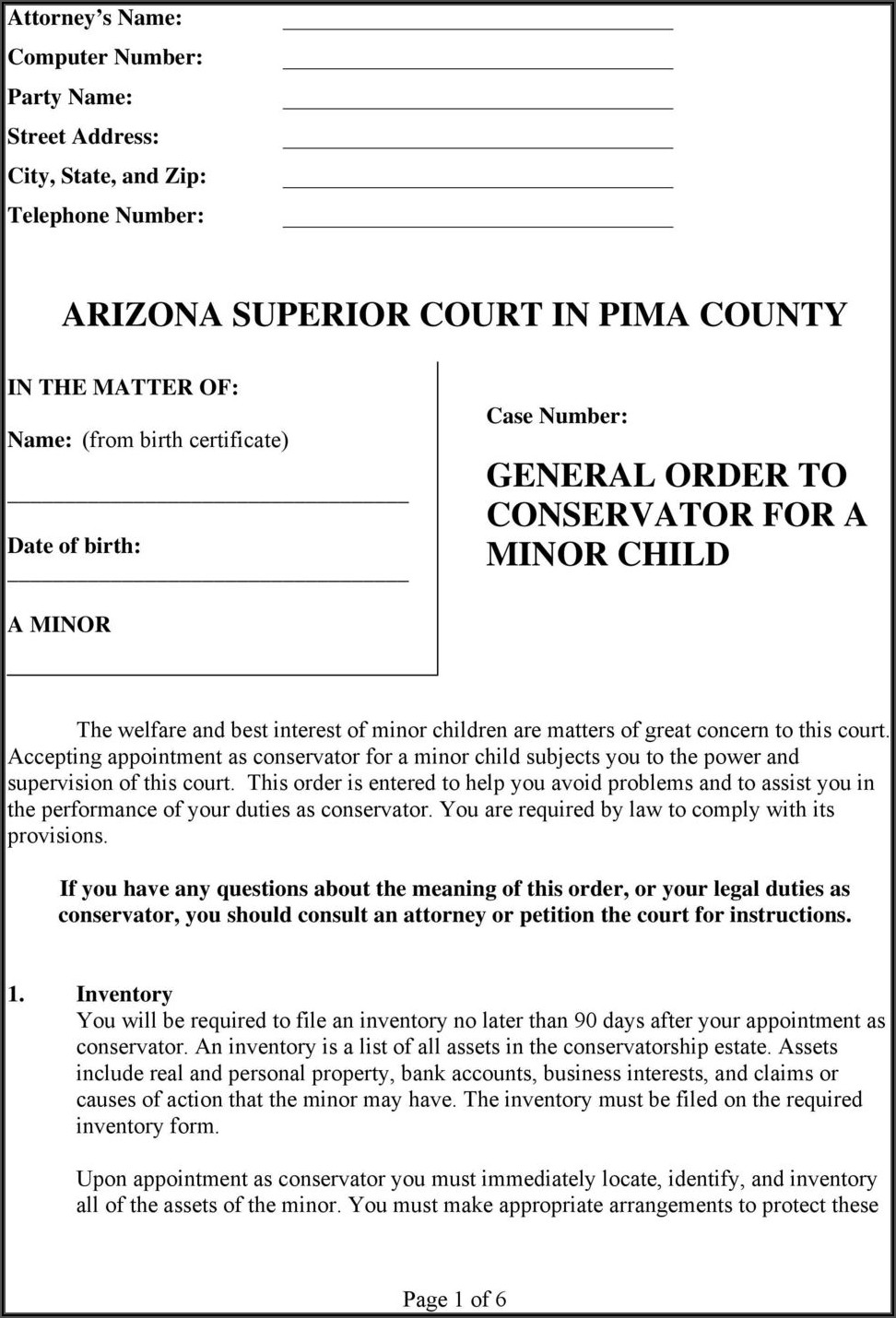 Arizona Supreme Court Probate Forms