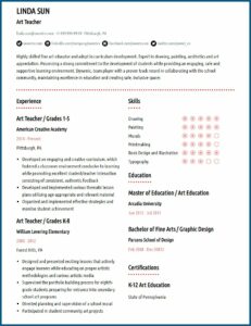 Art Teacher Cv Template
