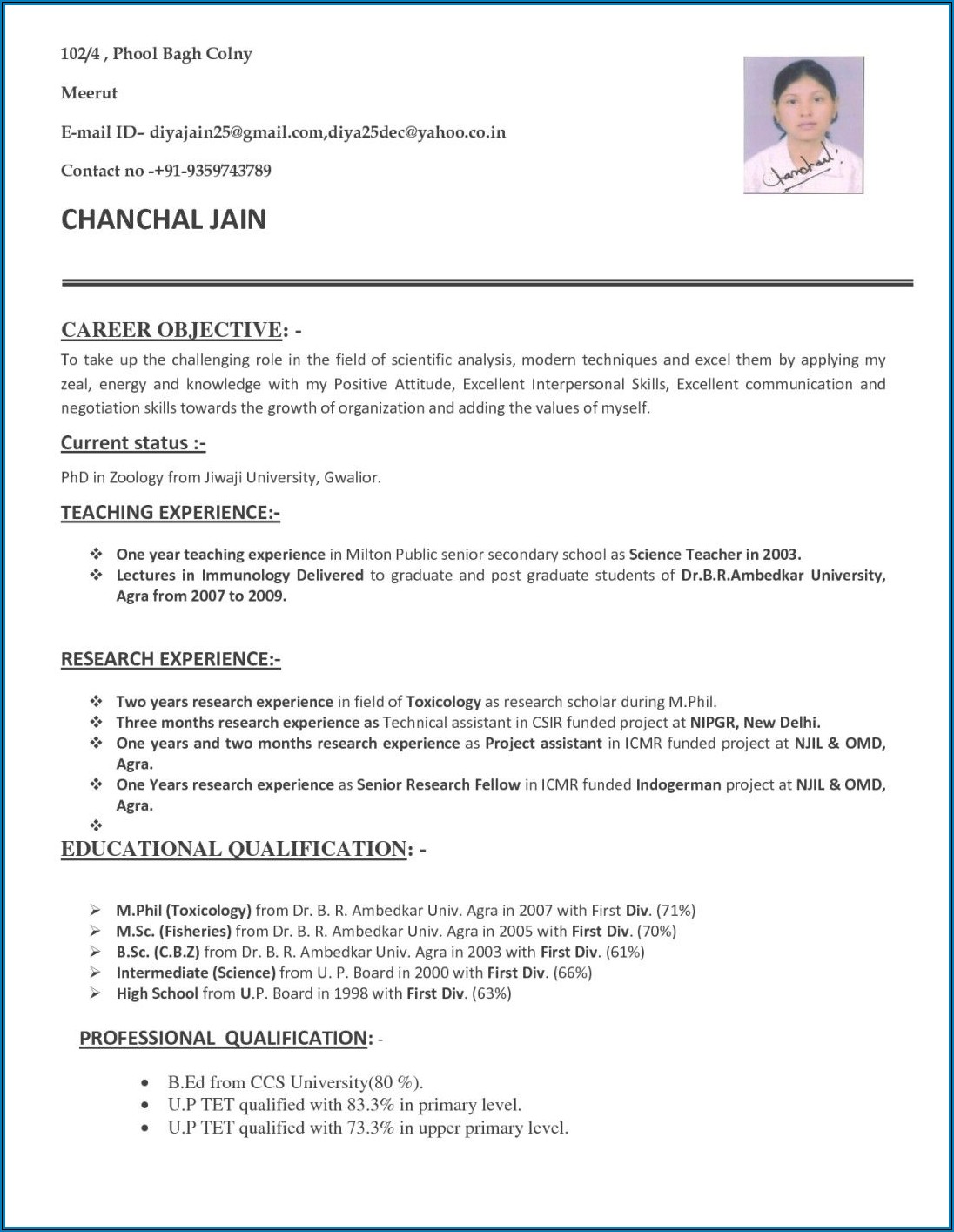 Art Teacher Resume Format