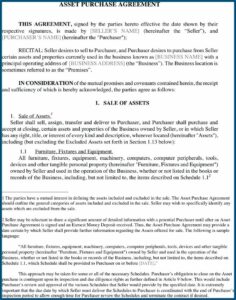 Asset Purchase Agreement Template Free