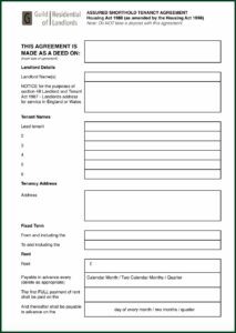 Assured Shorthold Tenancy Agreement Form Free Download