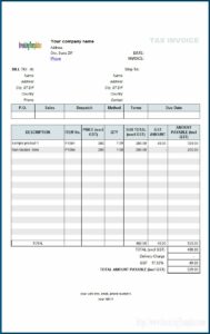 Australian Invoice Template Gst