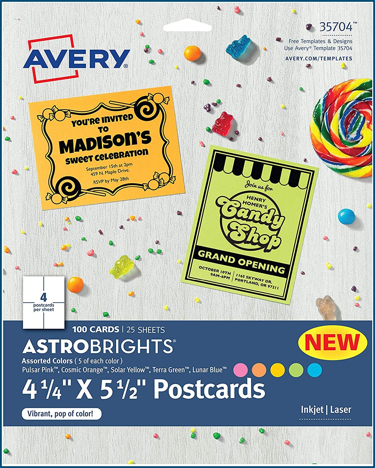 Avery 4.25 X 5.5 Postcard Template