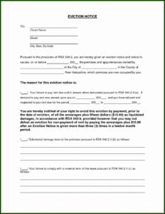 Blank Copy Of An Eviction Notice Form