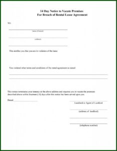 Blank Eviction Notice Form
