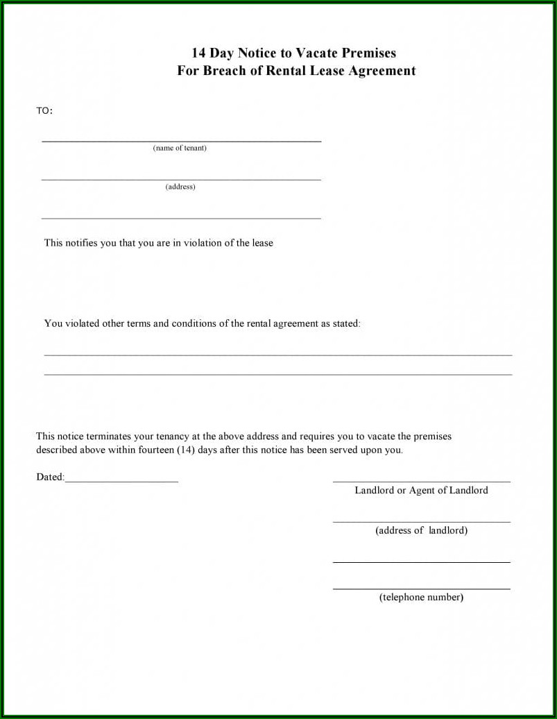 Blank Eviction Notice Form