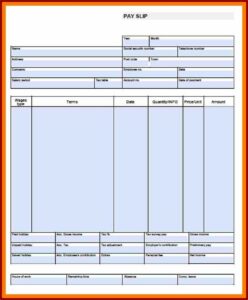 Blank Pay Stub Template Microsoft Word