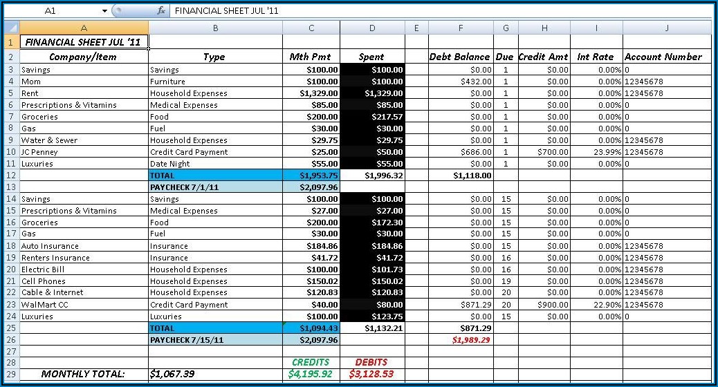 Business Budgeting Template Excel Free