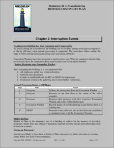 Business Continuity Plan Template For Manufacturing Pdf