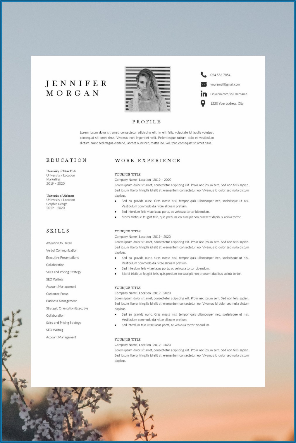 Canadian Resume Format Template Download
