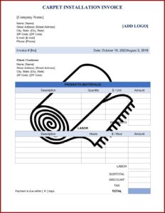 Carpet Installation Invoice Template