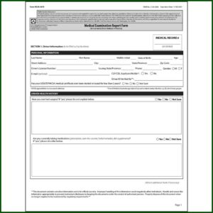Cdl Medical Exam Form
