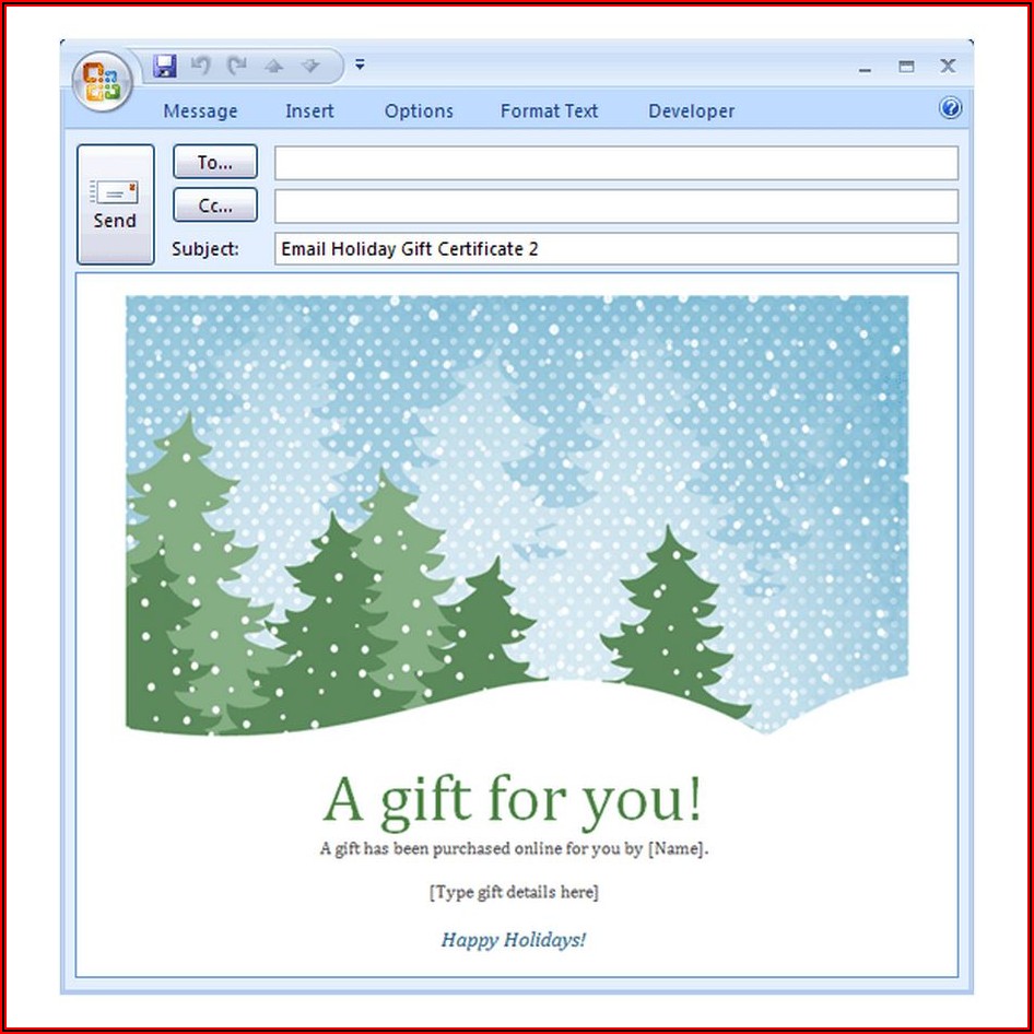 Christmas Holiday Party Email Invitation Template For Outlook